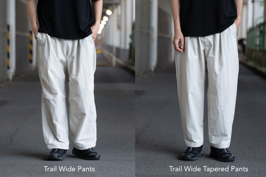 Trail Wide PantsとTrail Wide Tapered Pants。二つのパンツの違いと選び方